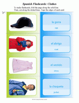 Spanish Flash Cards: Clothes (La ropa)