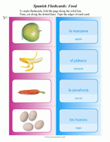 Spanish Flash Cards: Food (La comida)