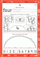Write the Word "Four"