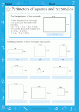 Perimeters of Squares and Rectangles II (Grade 3)