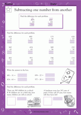 Subtracting Two-Digit Numbers from Three-Digit Numbers