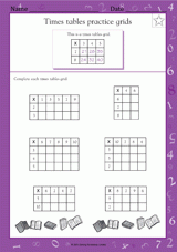 Times Tables Practice Grids I Worksheet (Grade 5) - TeacherVision