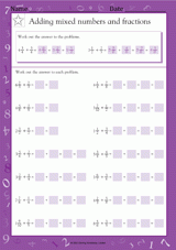 Adding & Simplifying Mixed Numbers and Fractions