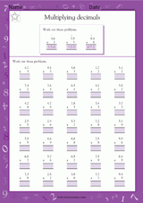 Multiplying Decimals (2-Digit by 1-Digit)