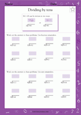 Dividing by Tens