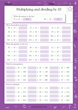 Multiplying and Dividing by 10 with Decimals