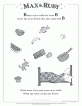Max & Ruby Letter 'B' Activity Sheet