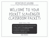 The Pocket Scavenger Classroom Packet