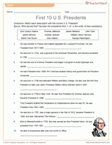 First 10 U.S. Presidents Quiz