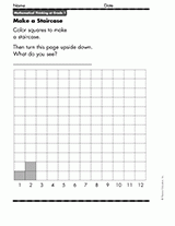 Coloring Squares 1-12: Make a Staircase