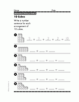 Number Sentences with 10 Cubes