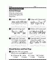 Write the multiplication: Animal Groups