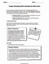 Target Reading Skill: Identify the Main Idea