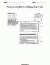 Target Reading Skill: Identify Supporting Details