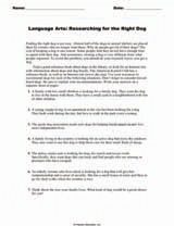 Language Arts: Researching for the Right Dog