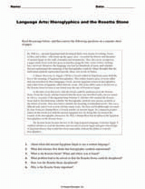 Language Arts: Hieroglyphics and the Rosetta Stone