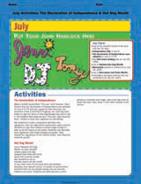 July Activities: The Declaration of Independence &amp; Hot Dog Month