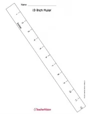 Printable 12-Inch Ruler (Measurement, 1st - 5th Grade) - TeacherVision