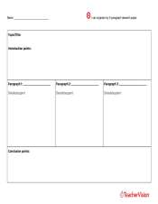 A graphic organizer for outlining a research paper 