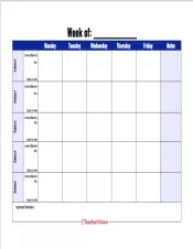A weekly lesson planning template 