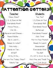 Phrases to get students' attention and re-focus students