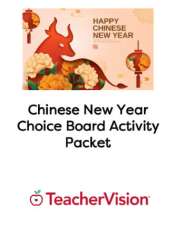 Chinese New Year Choice Board Activity Packet