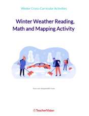 Winter Weather Reading, Math, and Mapping Activity