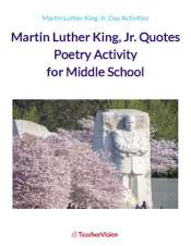 Martin Luther King Jr. Quotes Poetry Activity for Middle School