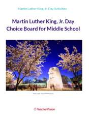 Martin Luther King, Jr. Choice Board for Middle School