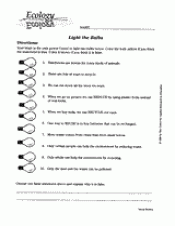 "Light the Bulbs" Recycling & Pollution Worksheet
