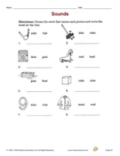 Sounds Printable (1st - 2nd Grade) - TeacherVision