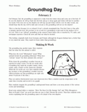 History Of Groundhog Day Printable 3rd 5th Grade Teachervision