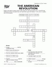 The American Revolution Crossword Printable (5th - 8th Grade