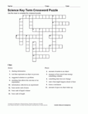 Chem Class Chart Crossword