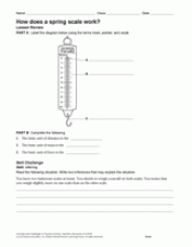 How Does a Spring Scale Work? Printable (6th - 12th Grade) - TeacherVision