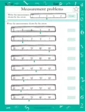 Metric Measurement Problems: Rulers Worksheet (Grade 2 ...