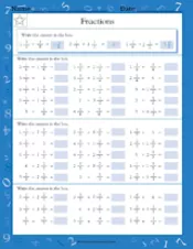 Adding & Simplifying Fractions II Worksheet (Grade 4) - TeacherVision