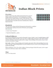 Indian Block Prints Craft & Reading Activity