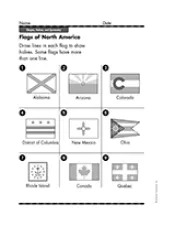 flags north draw america teachervision worksheets