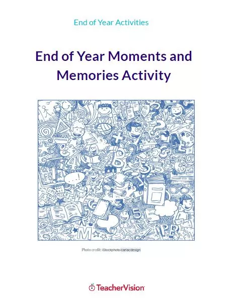 End of Year Memory Book Template - TeacherVision