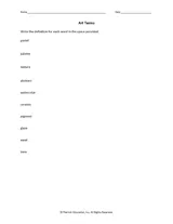 Art Terms: Vocabulary Exercise - TeacherVision