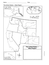 Map of Western United States Printable (1st - 8th Grade) - TeacherVision