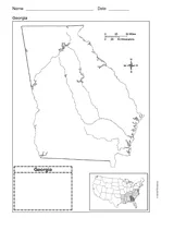 Map of Georgia Printable (1st - 8th Grade) - TeacherVision