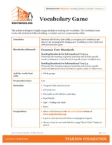 Nonfiction Vocabulary Game Printable (4th-5th Grade) - TeacherVision